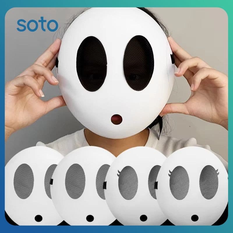 SOTO Jogo Shy Guy Bros Plastick Máscara Cosplay Engraçado Bonito Criança Meninos Meninas Máscara Adlut Halloween Carnaval Festa Traje Adereços