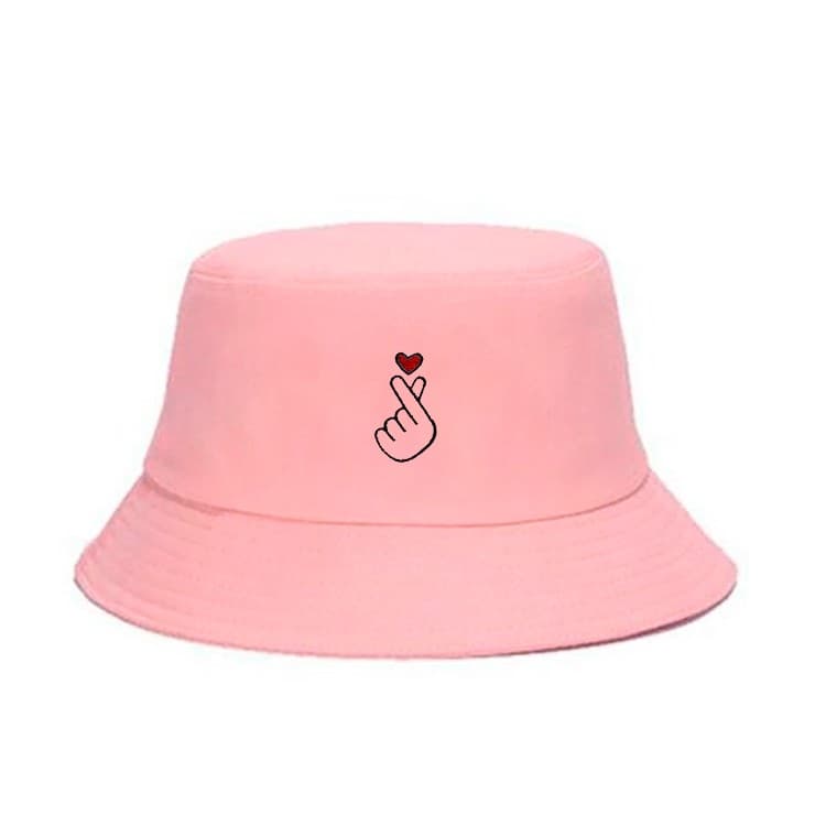 Chapéu Bucket Coreano Korean Heart Coração Dorama kpop praia