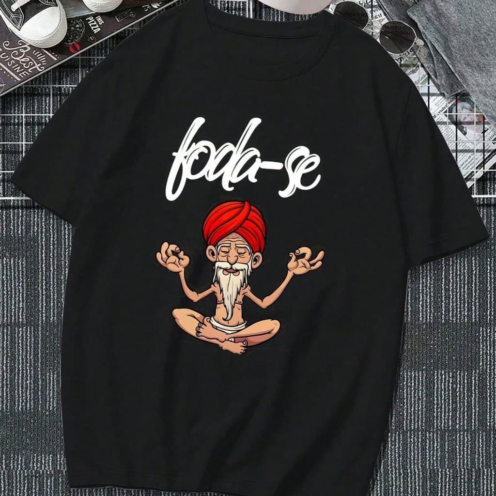 Camiseta Estampada Unissex F*da - Se Guru Algodão