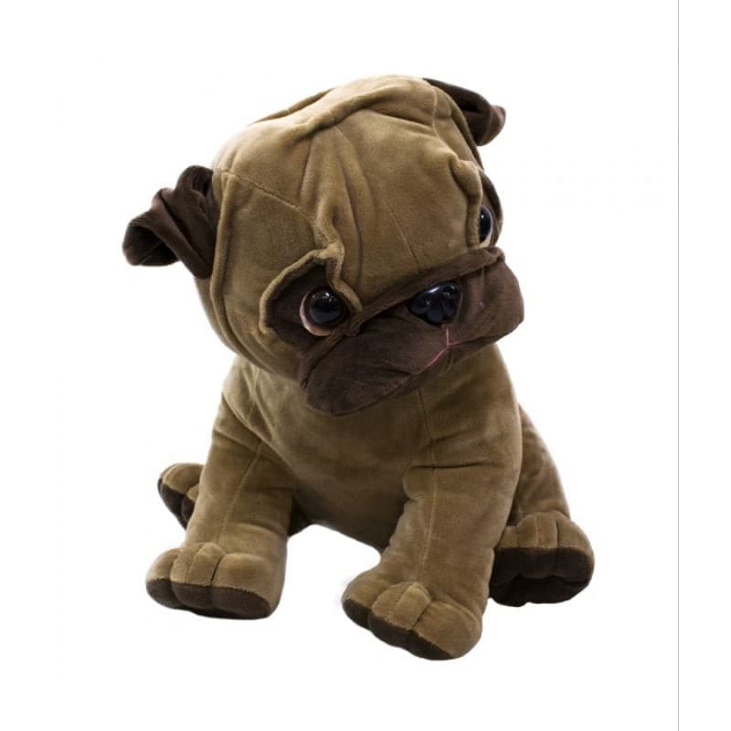 Cachorro Pug Marrom Sentado 14cm - Pelúcia