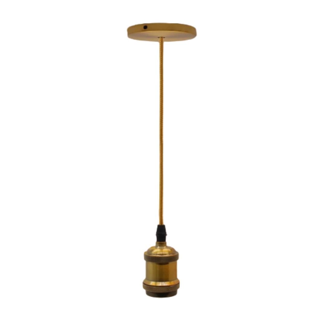 Luminaria Lustre Pendente Luminaria Vintage Metal Dourado
