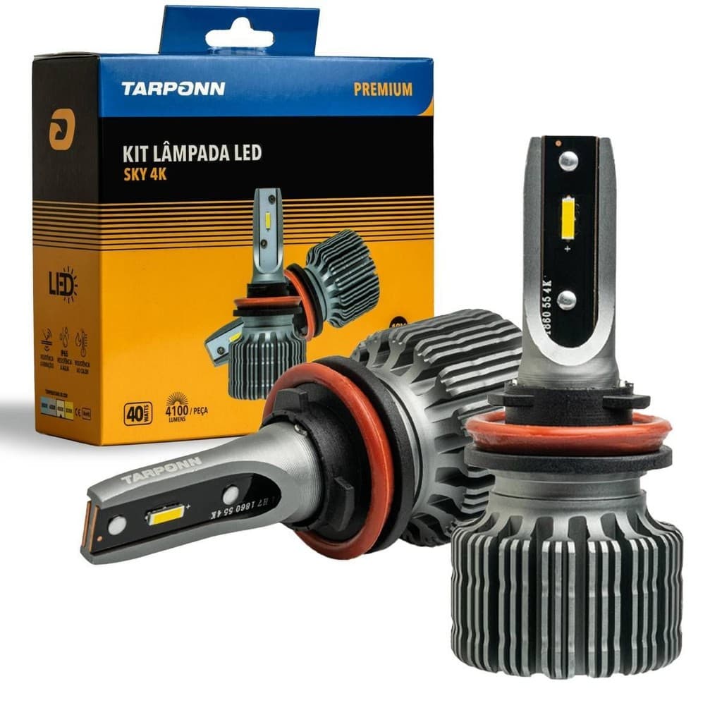 Kit Lâmpada Led Sky 4k H8/h9/h11/h16-a 40w 4100lm Tarponn
