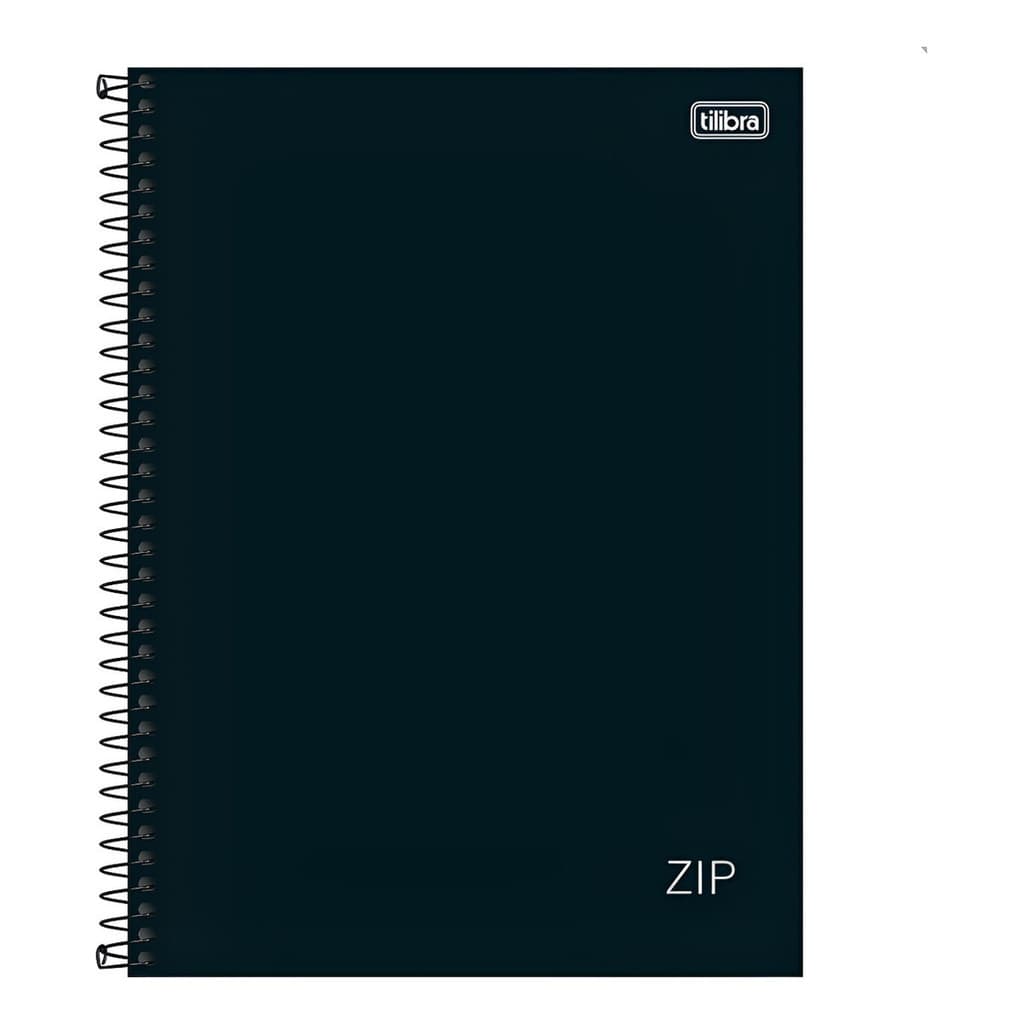 Caderno Zip Preto Universitário 1mat. C/dura 80fls Tilibra