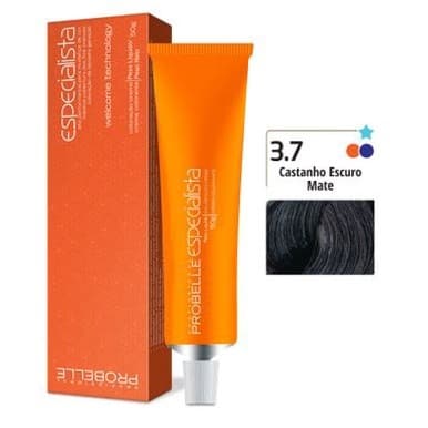 Coloração Especialista Probelle 3.7 Castanho Mate Escuro 50 G