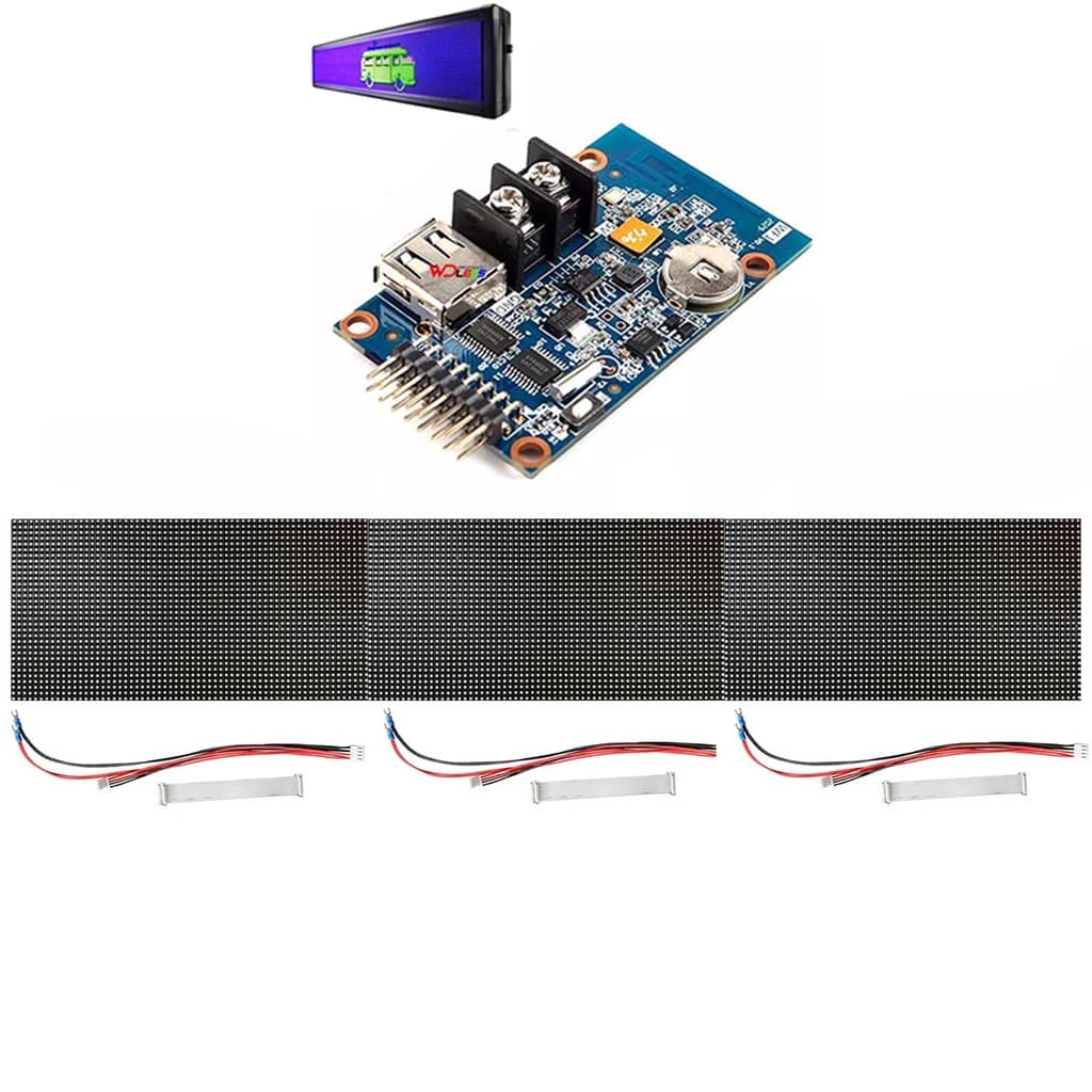 Painel Modulo P5 Full Color Outdoor 96x16cm Placa Wi-fi Wf1
