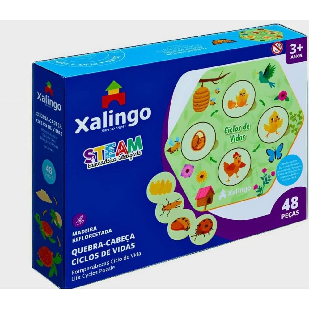 Quebra-Cabeça Ciclos de Vidas 48 Peças Xalingo