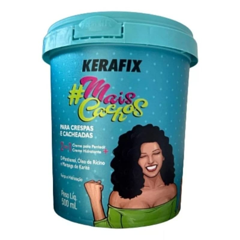 Creme para Pentear Hidratar e Dar vida aos cachos Kerafix mais Cachos