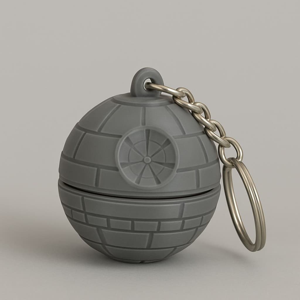 Chaveiro Estrela da Morte Fidget Star Wars Com Argola Sci-Fi Geek Giratório Guerra Nas Estrelas