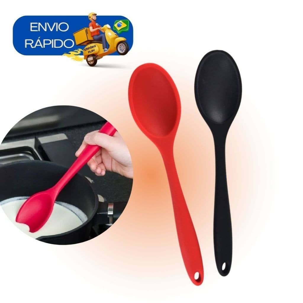 Colher Redonda De Silicone Grande Utensílio De Cozinha