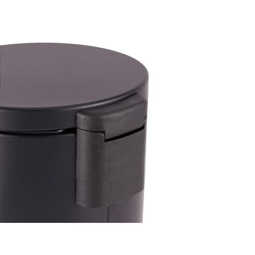 Lixeira Redonda Pedal Multiuso Aco 3 Litros Preto Fosco Ambiente Cozinha
