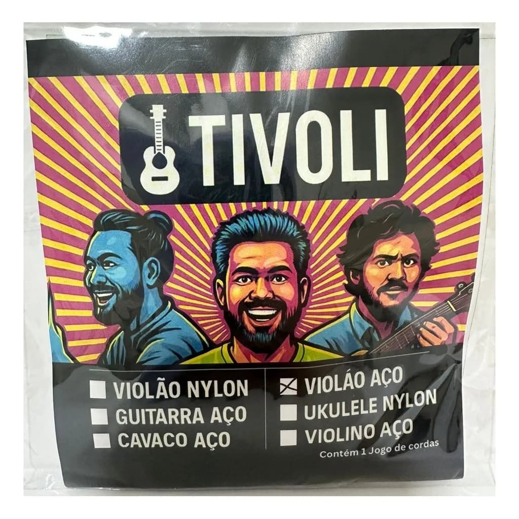 Jogo De Cordas Tivoli Para Violão Guitarra Violino Cavaco Ukulele