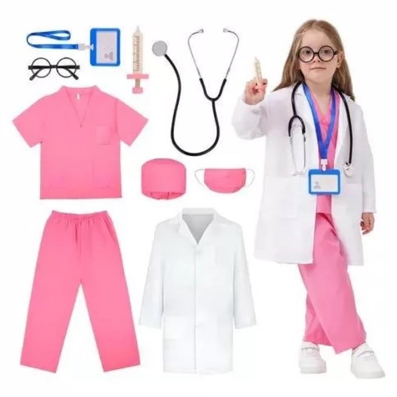 Crianças Cross-Border médico roupas cirúrgicas jardim de infância casaco branco enfermeira jogar casa profissional papel