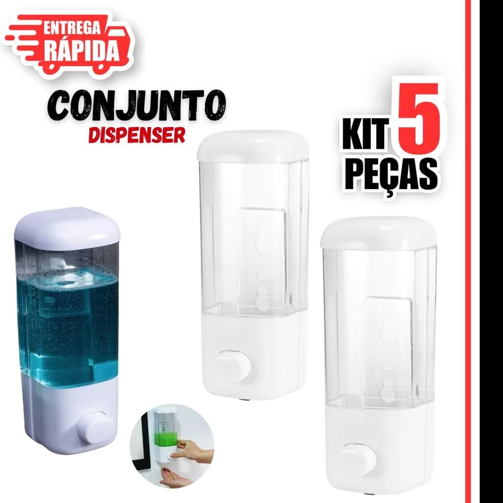 5 Unidades Dispenser Sabonete Líquido Sabão Álcool Gel Detergente Casa Banheiro Cozinha Variáveis