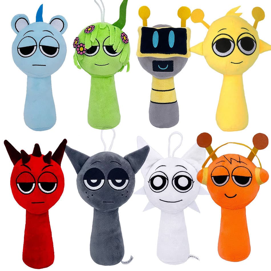 Brinquedo de Pelúcia Sprunki Boneca Incredibox Jogo de Desenho Animado Almofada Presente de Aniversário para Crianças