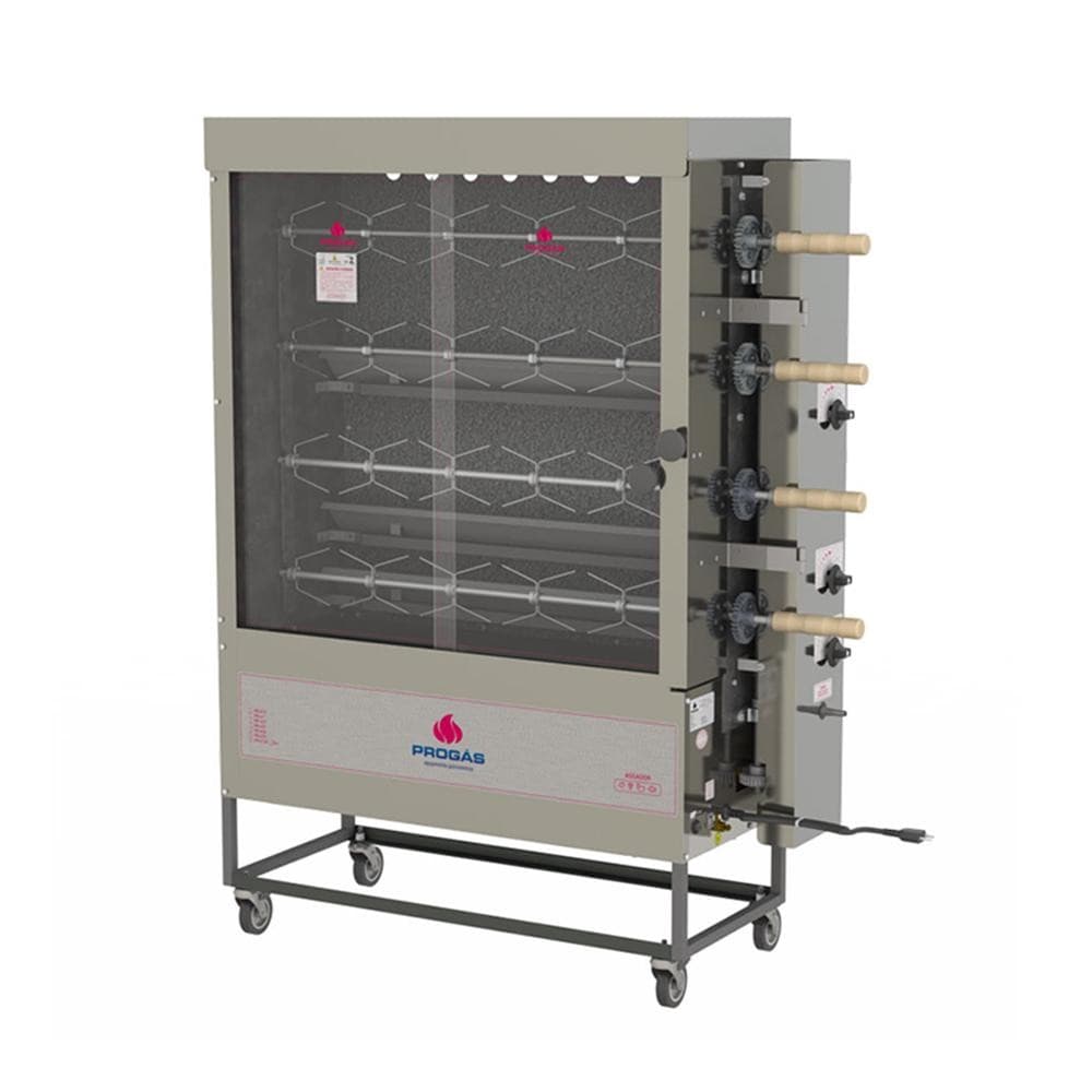 Assador Frango Forno Rotativo Tubular 4 Espetos Garfo Pr-623 Bivolt - Progás