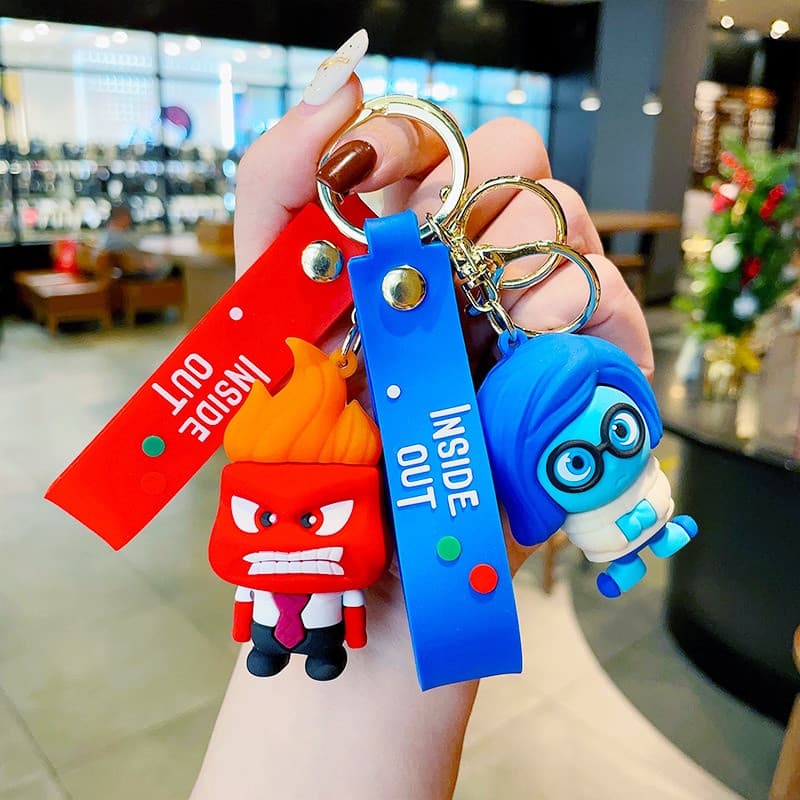 Chaveiro de Bagagem Inside Out, Pingente de Desenho Animado, Alegria e Tristeza, Presente Fofo para Convidados
