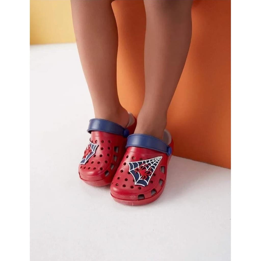 Sandália Babuche Infantil Pimpolho Bebê Menino Aranha Vermelha/Marinho Masculina