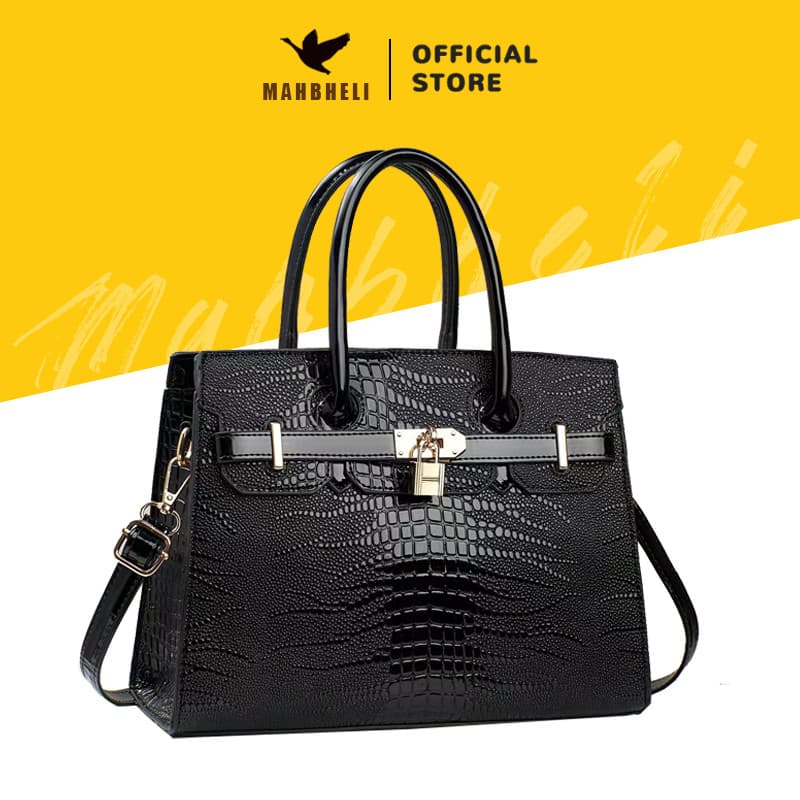 MAHBHELI Bolsa Tote Crocodilo Luxo - Bolsa de Mãe com Divisórias Antifurto - Grande Capacidade
