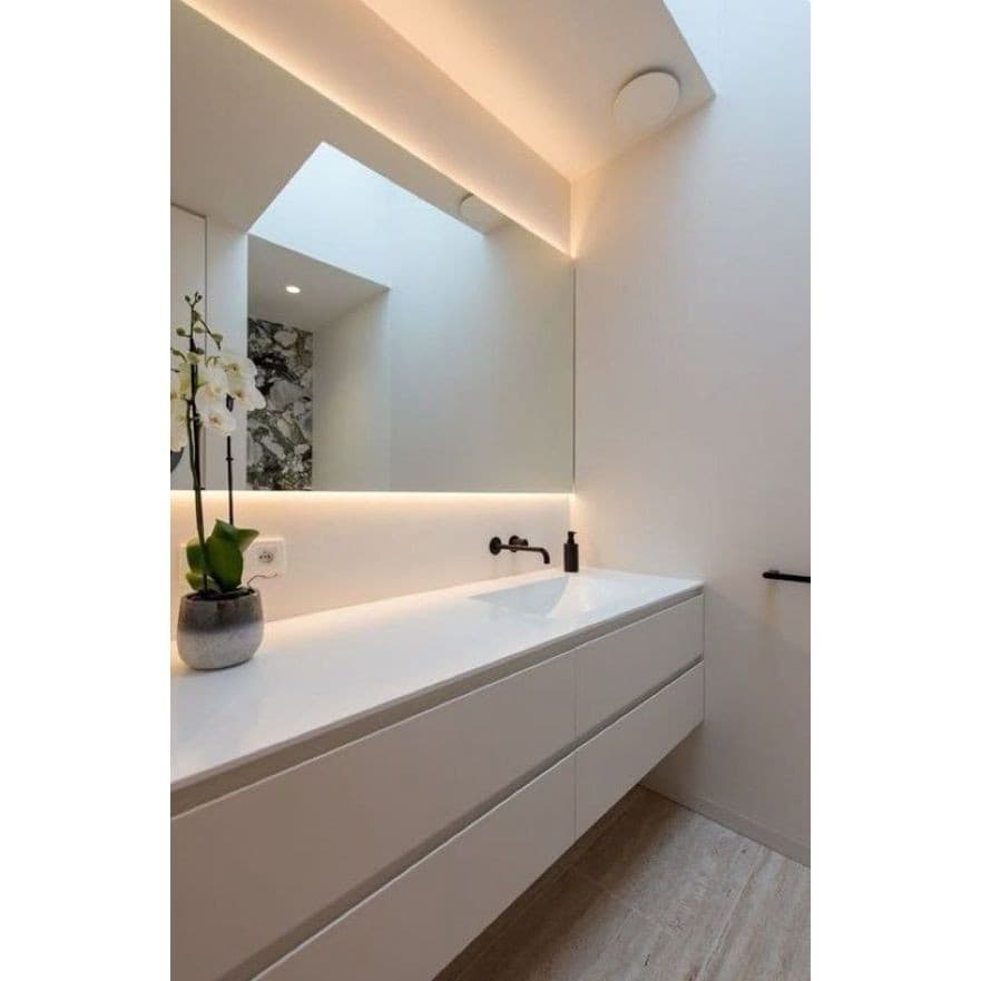 Espelho QUADRADO 110x110cm Lapidado Habitat Moderno Decorativo C/ LED FONTE QUENTE (QUADRADO)