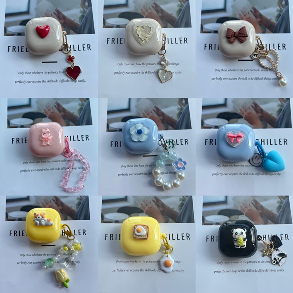Capa Protetora Para Fones De Ouvido Samsung Galaxy Buds Live Pro Buds2 Samsuing FE Com Chaveiro