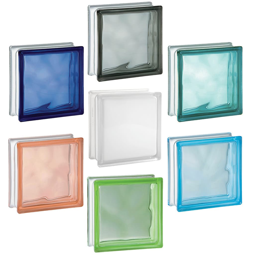 Tijolo Bloco De Vidro Wave Colorido 19x19x8 Un Tradestar