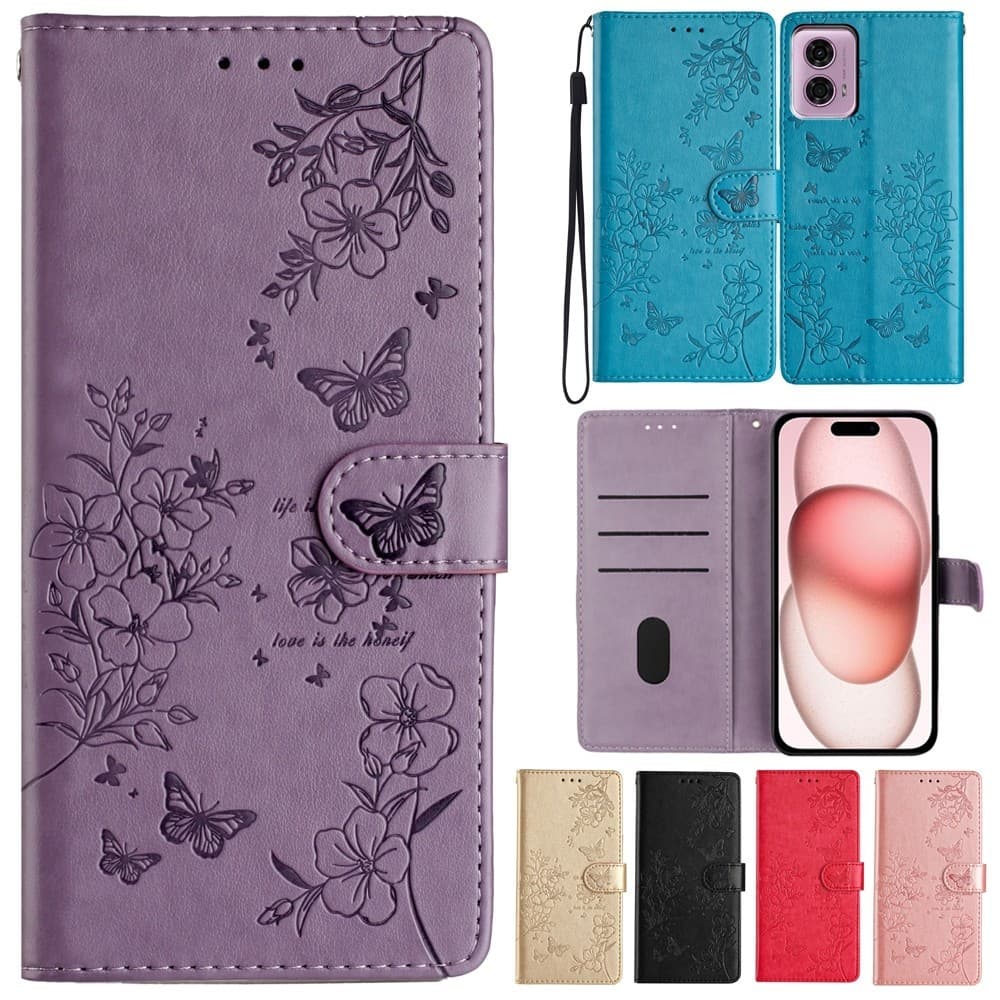 Carteira Em Relevo Flip Capa De Couro Para Moto G05 G15 G35 G45 G55 G75 G85 G04 G14 G24 G34 G54 G84 G13 G23 G53 G73 G10