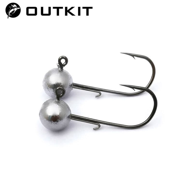 OUTKIT 5pcs NED Cabeça Do Anzol 2,5-14g Redondo Sem Ervas Daninhas Anzóis Secundários Para A Pesca De Vermes Macios
