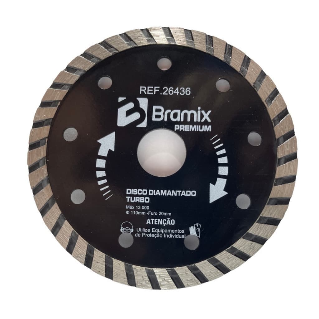 DISCO DIAMANTADO PREMIUM TURBO 110 X 20 - BRAMIX