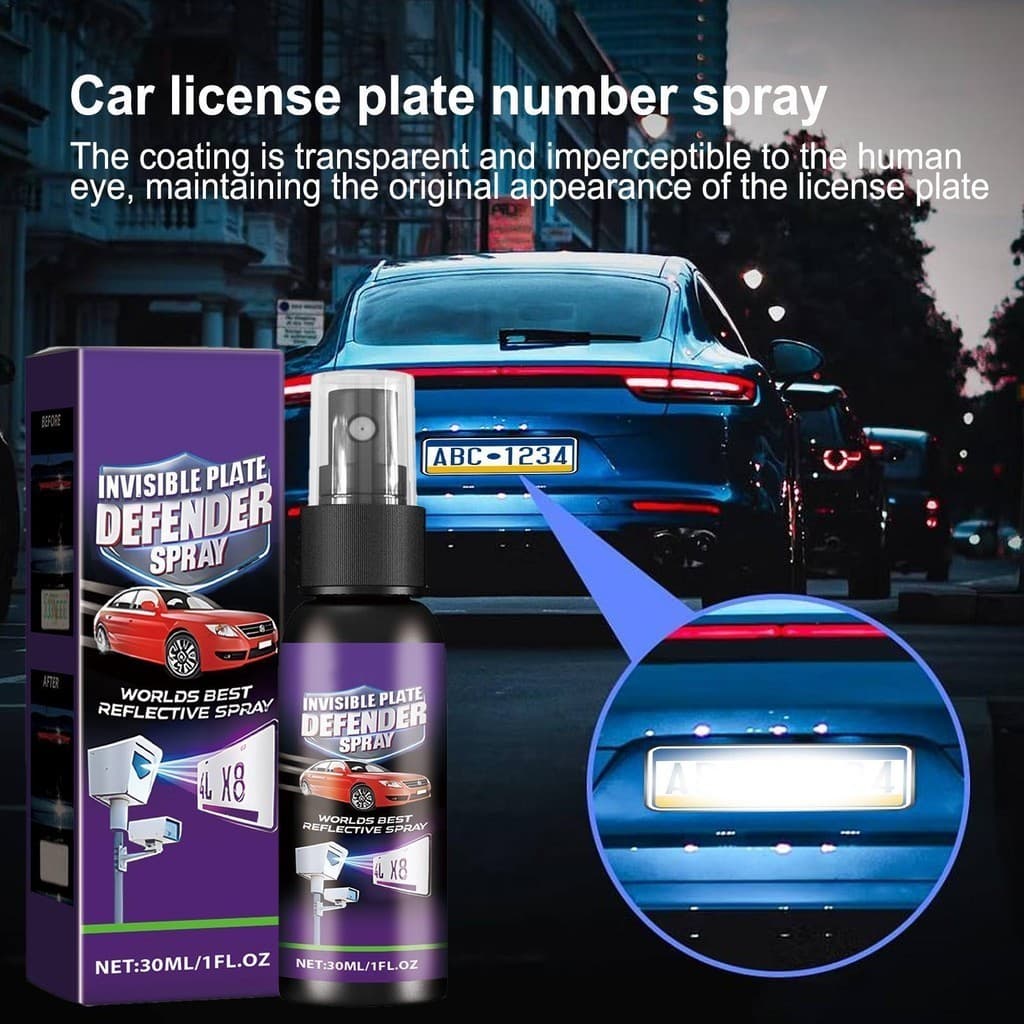 Número Da Placa De Licença Spray De Apagamento 30ml De Invisível Proteção De Painel Oculto