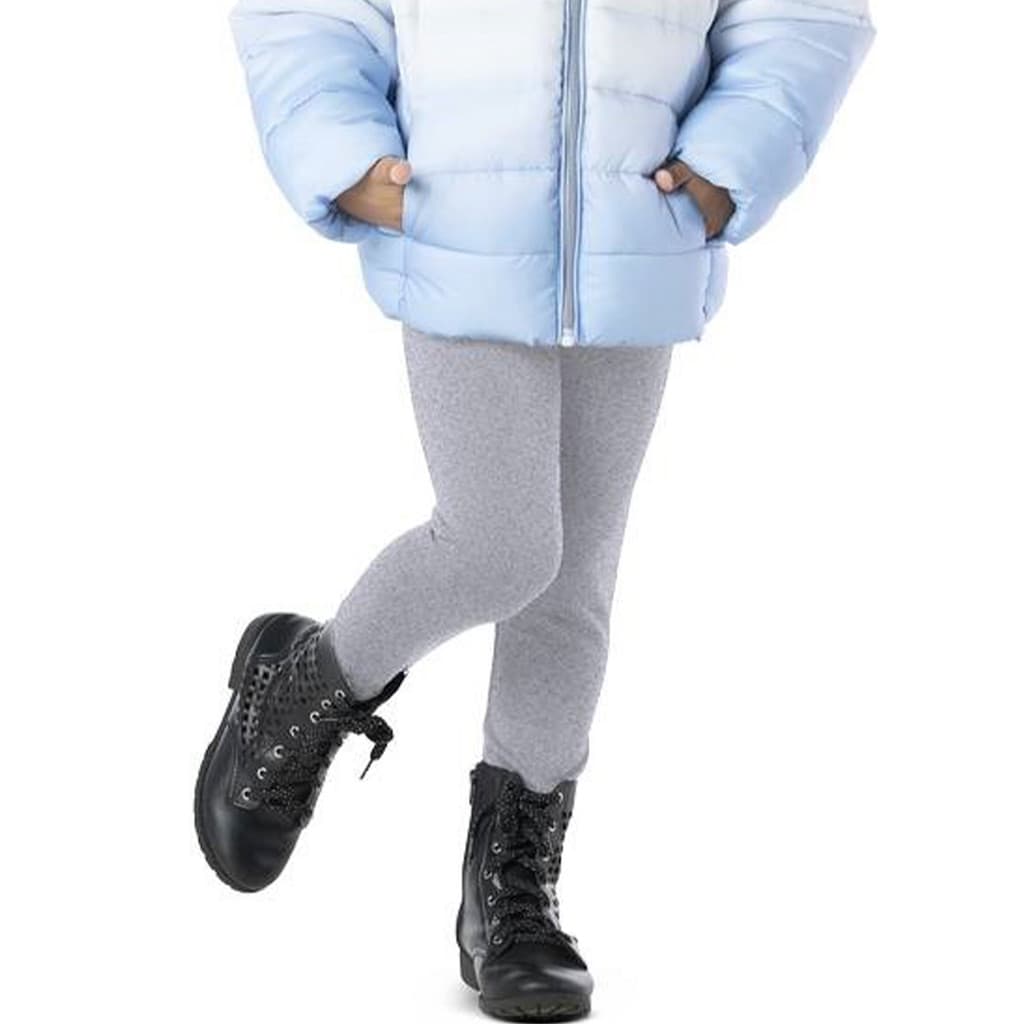 Calça Legging Infantil Menina Flanelada Lisa Básica Cinza