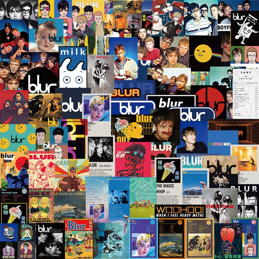 100Pcs/Set ❉ BLUR . Rock Band Stickers ❉ DIY Fashion Waterproof Doodle Decals Stickers
