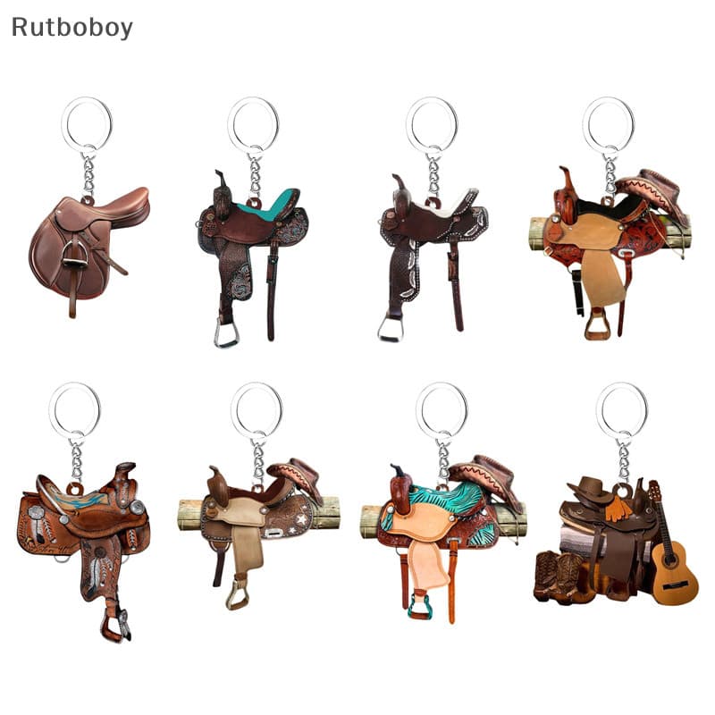 [Rut] Chaveiro De Acrílico Em Formato Gancho De Cowboy Ocidental Da Moda Pingente Para Decoração De Presente De Amante D