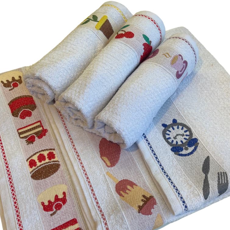 Kit 10 Panos de Prato Atoalhado 100% Algodão – Felpudo Premium, Alta Absorção, Cozinha