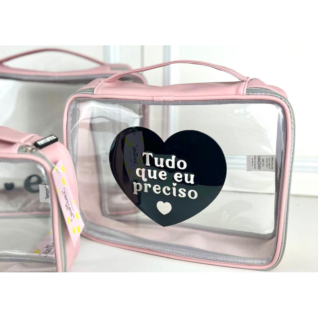 Necessaire Maleta M 28x20 - Rosa - Tudo que eu Preciso