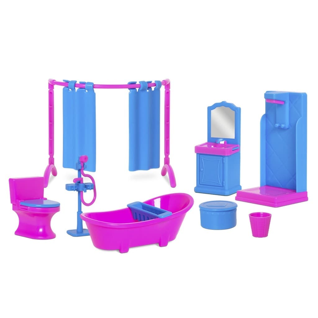 Mini Móveis De Banheiro Para Casinha De Boneca Judy Home Brinquedo Para Meninas - Samba Toys