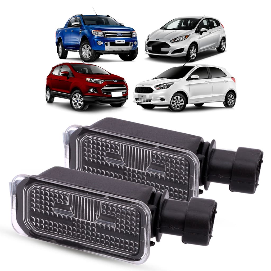 Par de Lanterna Luz de Placa + Soquete Ford Ranger Ecosport Edge New Fiesta Hatch Ka+ Sedan Ka Hatch Focus Hatch