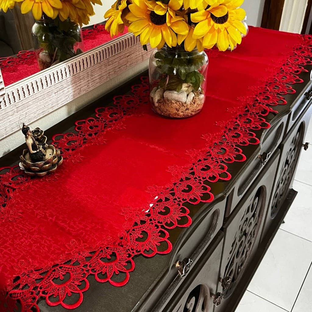Caminho Trilho Bordado De Mesa 40x150 Renda Guipir Importado