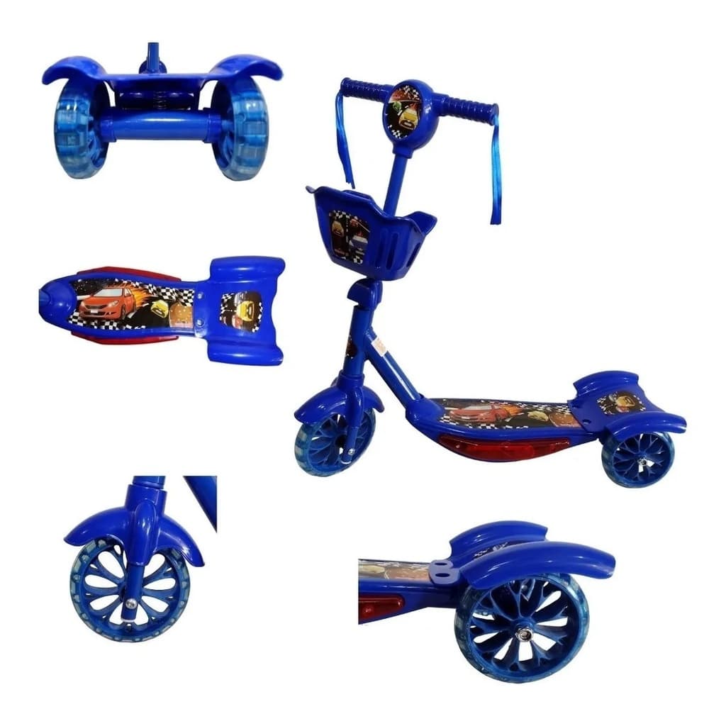 Patinete Infantil 3 Rodas Com Música E Luz Led Radical Criança Infantil Esporte