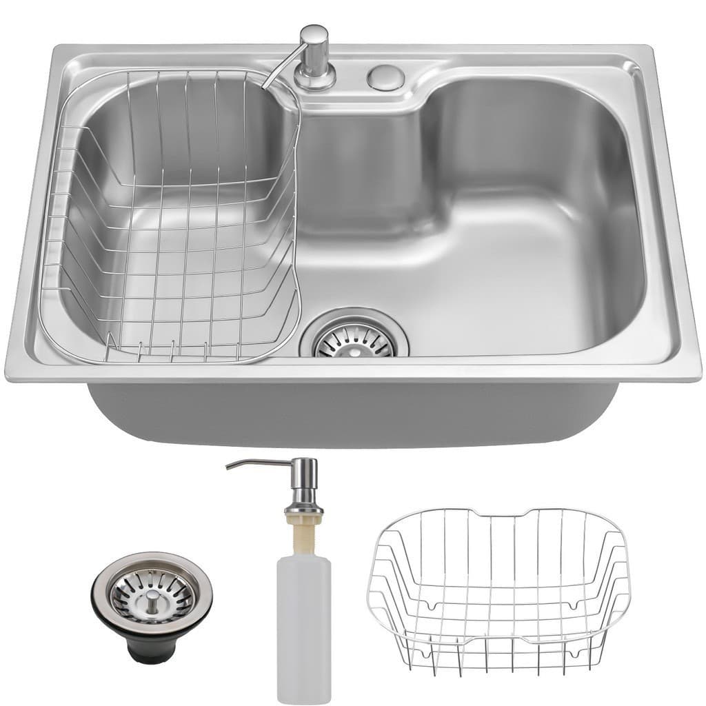 Cuba Pia Cozinha Gourmet Aço Inox 304 Luxo Prata Escovado 50x40cm Com Acessórios e Torneira