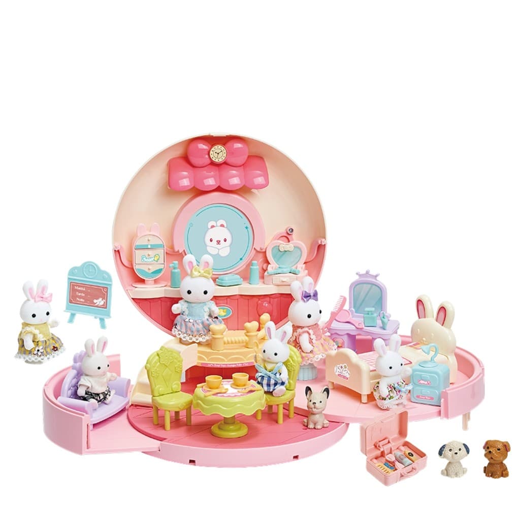 Casinha Feliz Mochila Donut C/ Coelhinha e Acessórios - Estilo Silva Family Para Coleção Infantil - Zoop