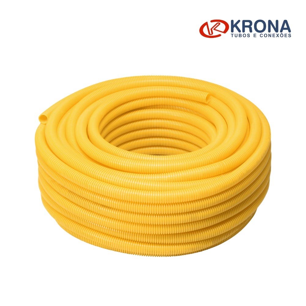 Conduíte Corrugado Flexível Amarelo 50 Metros Krona