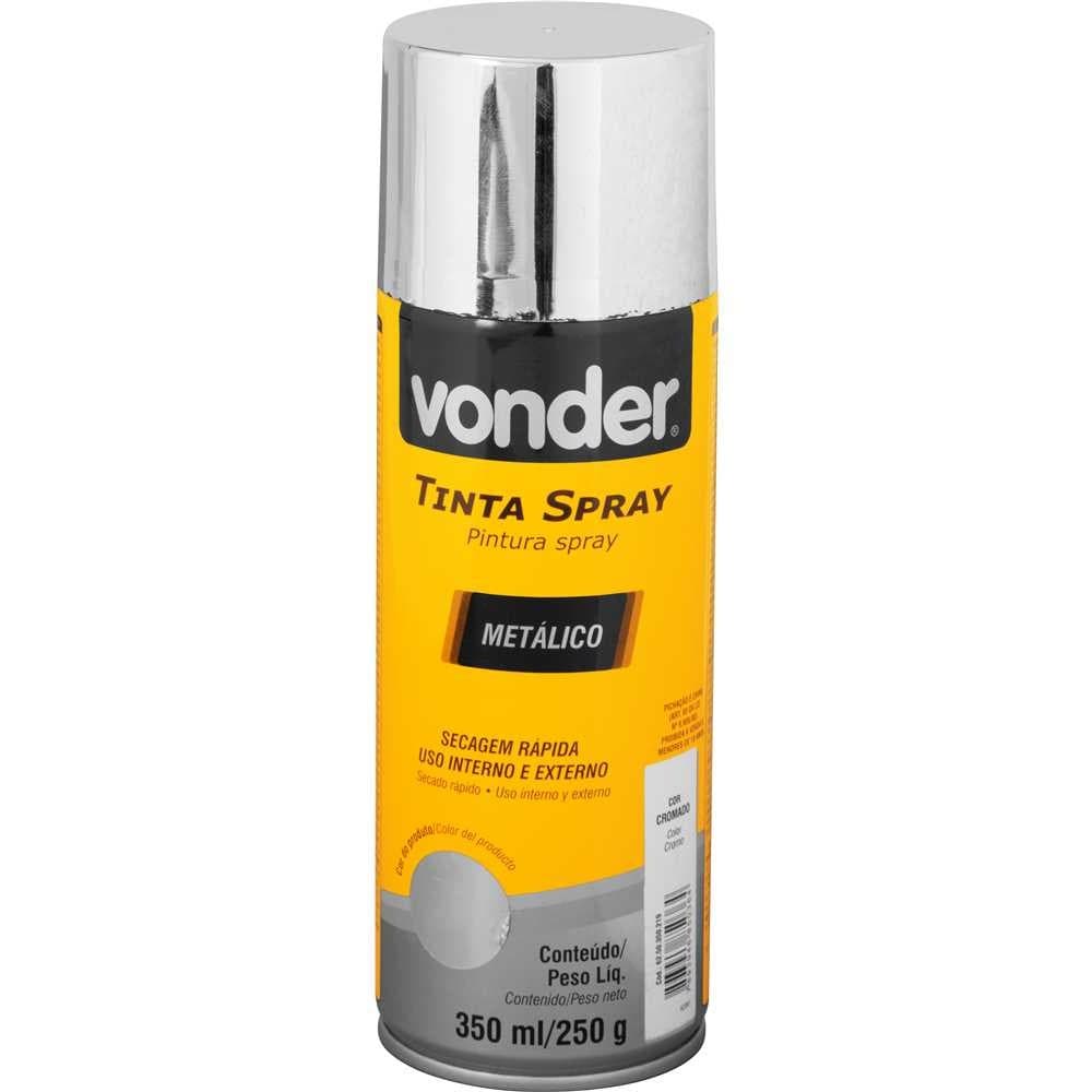 Tinta em Spray Metálico Cromado 350 ml/250 g - VONDER