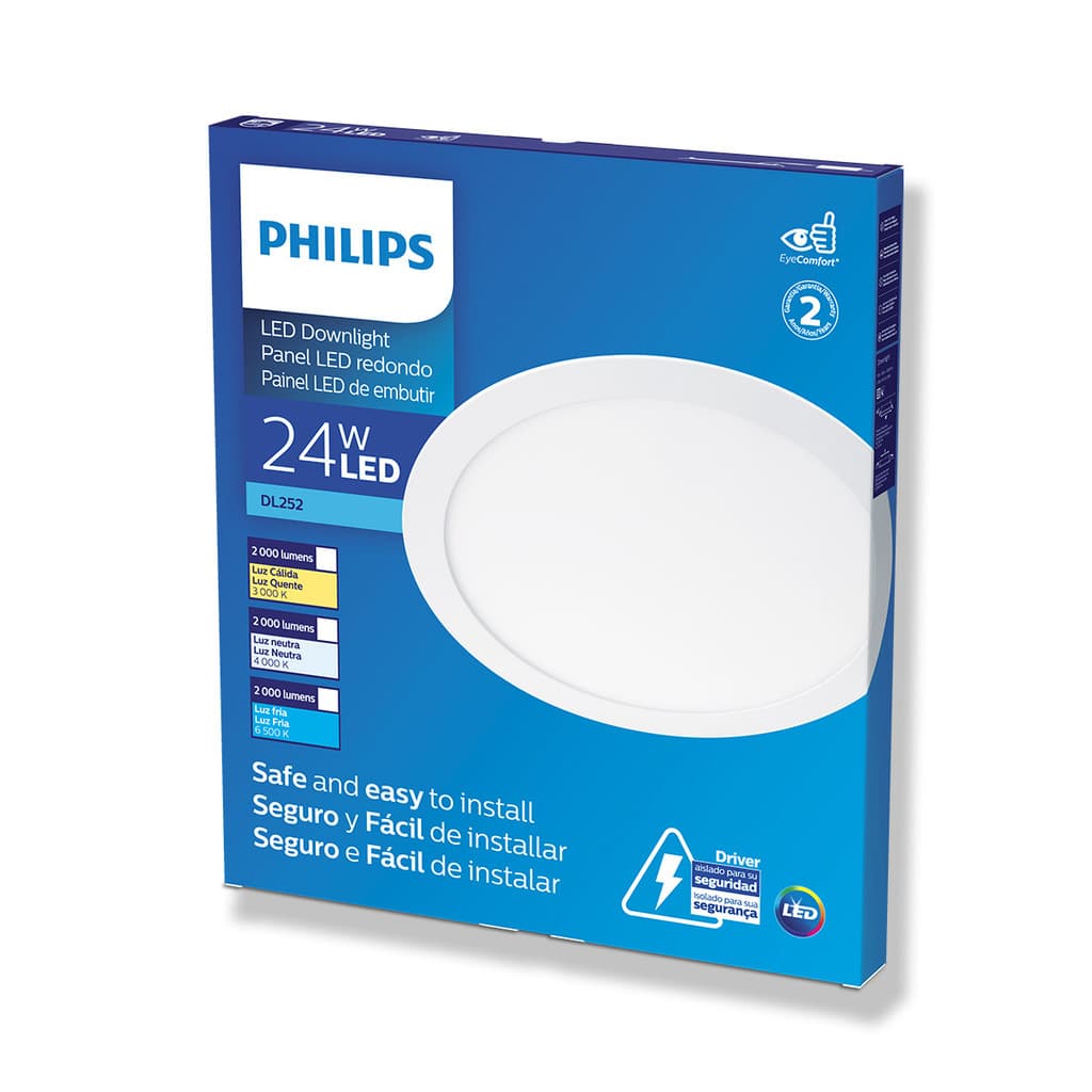 Plafon embutir Philips redondo Ø30cm 24W Amarela 3000K BV
