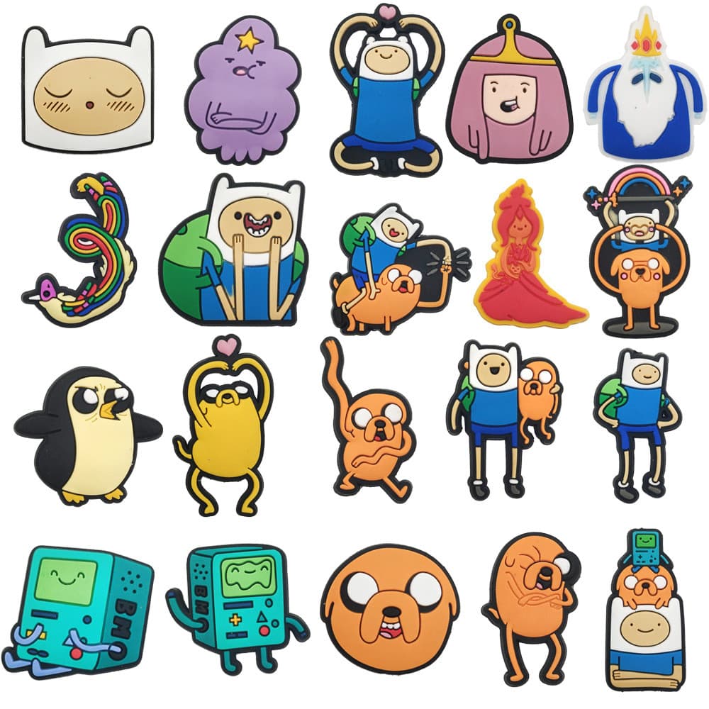 Botões de decoração DIY com tema de aventura infantil em desenho animado, pingente de pinos de croc, acessórios de charm