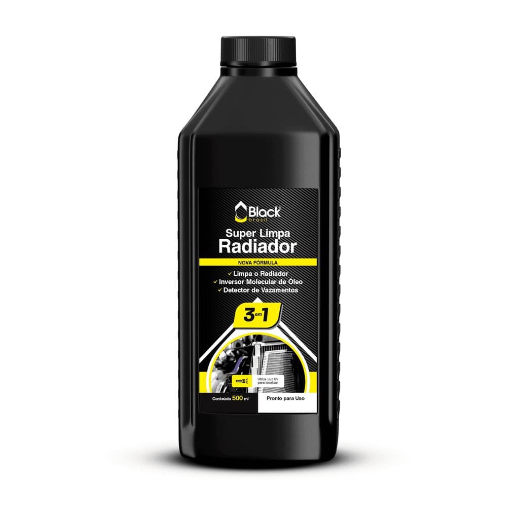 Super Limpa Radiador 3 em 1 Black Brasil - Limpa, Detecta Vazamentos e Removedor de Óleo