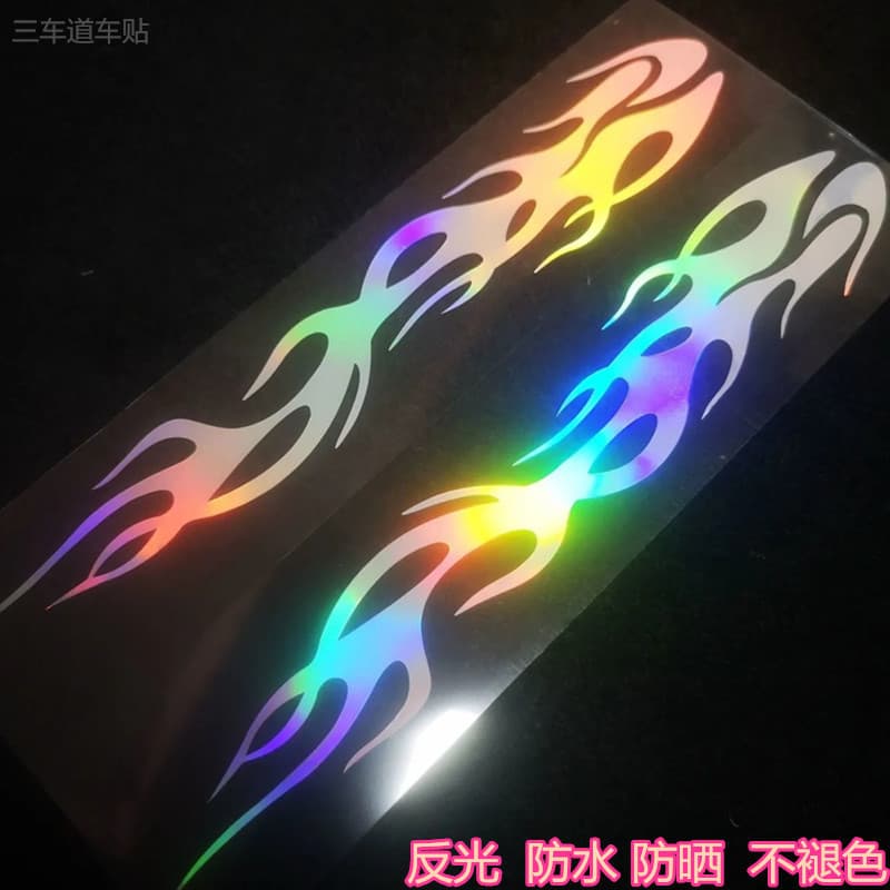 Adesivo refletivo colorido chama faixa decorativa para choques moto bicicleta eletrica street bike impermeavel