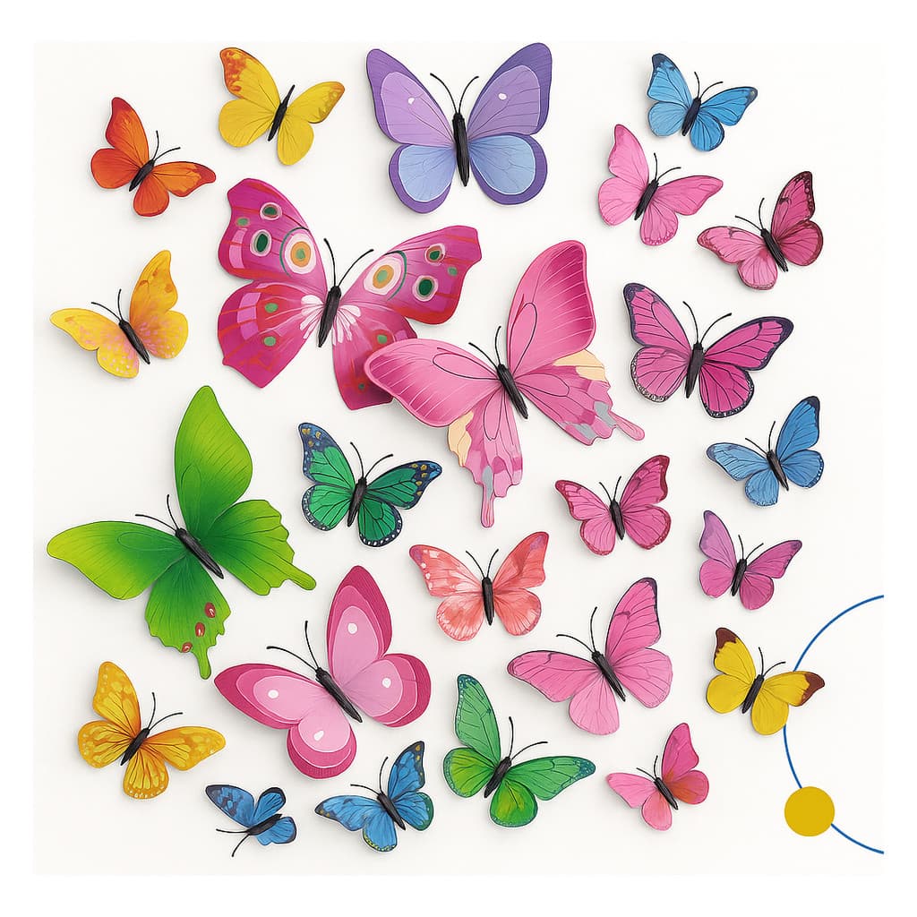 Kit 12 Borboletas 3d Parede Geladeira Decorativa Magnética