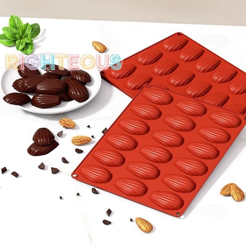 Rightrous 18 Cavidades De Grau Alimentício Madeleine Silicone Bolo Molde Biscoito DIY Assadeira Cozinha Bakeware Acessór