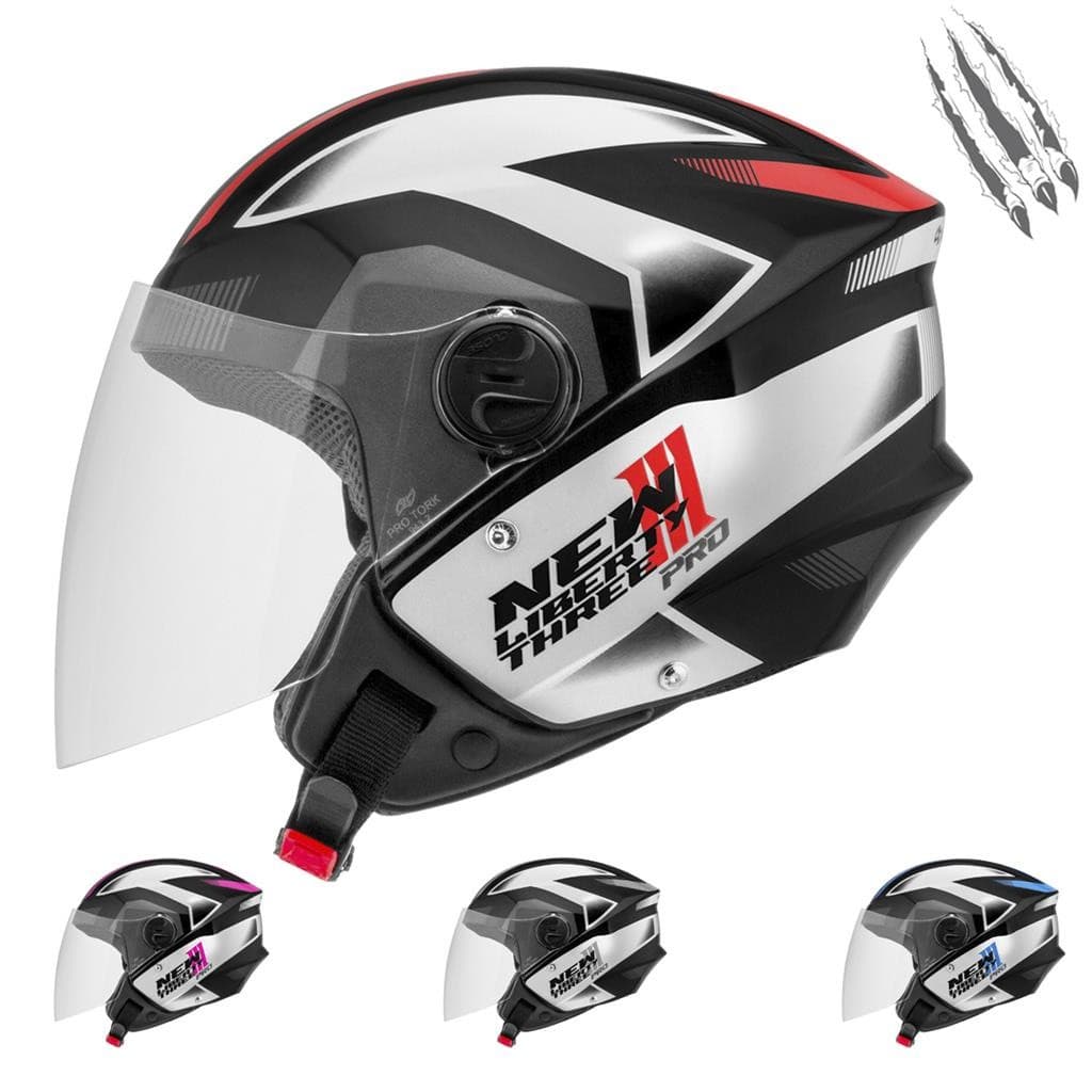 Capacete Moto Pro Tork Aberto Para Moto Masculino Feminino New Liberty Three