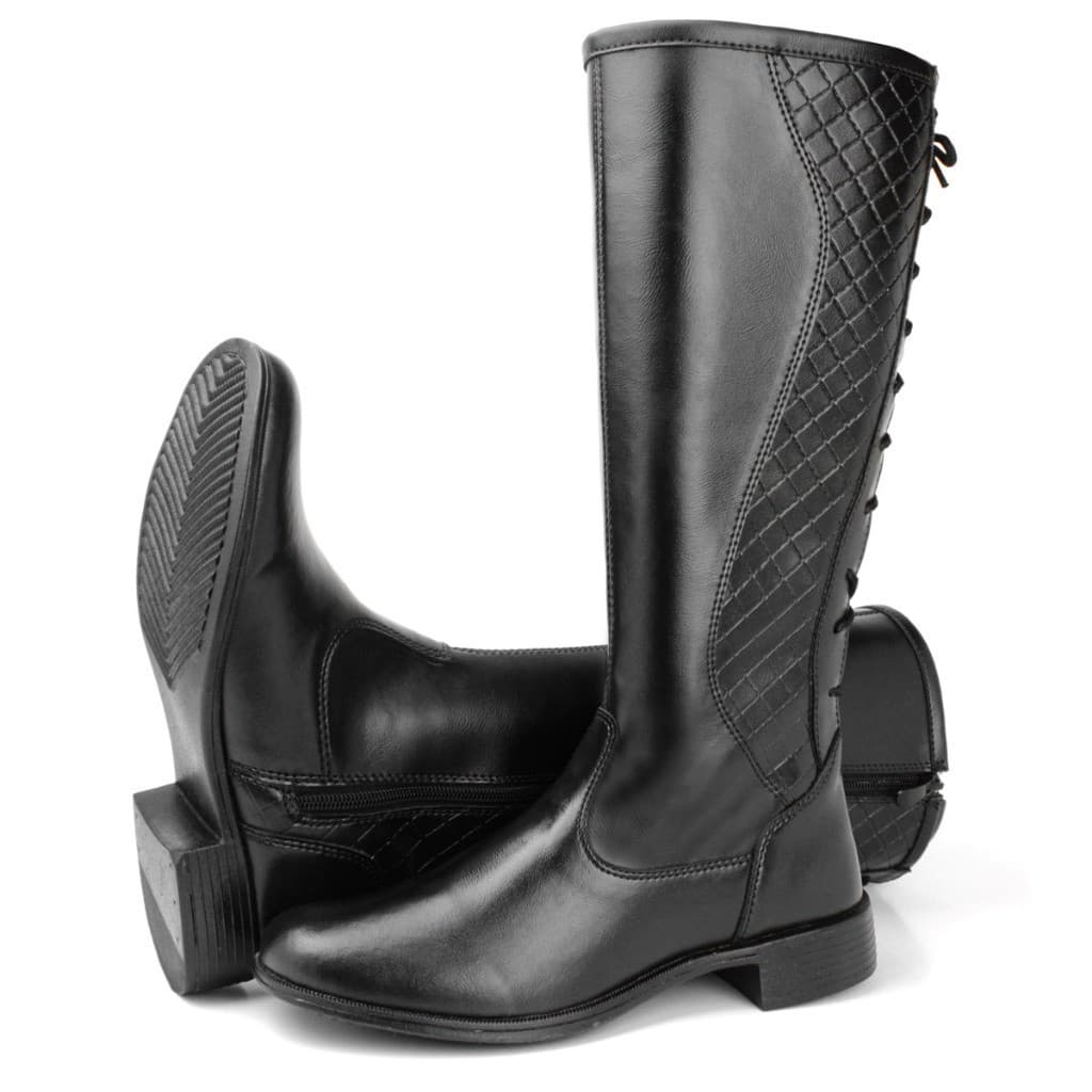 Bota Feminina Montaria Coturno Bota Adventure Tratorada Blogueira Inverno Plataforma Cano Alto Leve